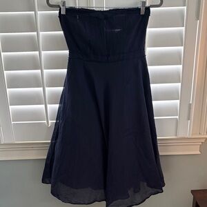 Elegant Navy Strapless Dress